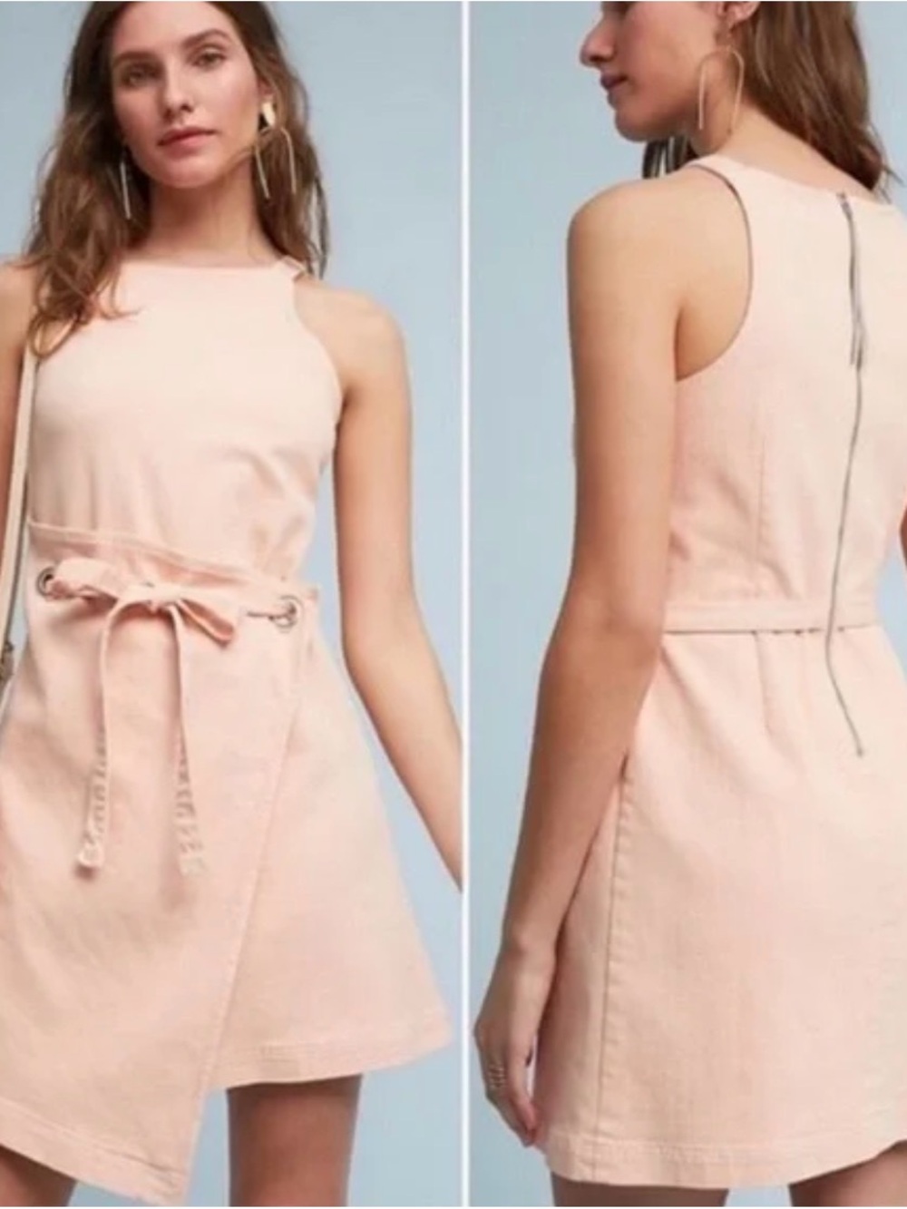 HOLDING HORSES Regatta  Apron Dress in Blush Pink (Anthropologie)